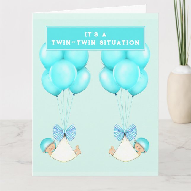 Twin Boys Congrats Card (Front)