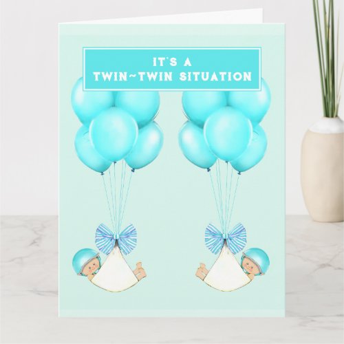 Twin Boys Congrats Card