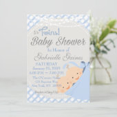 Twin Boys Country Charm Baby Shower Invitation (Standing Front)