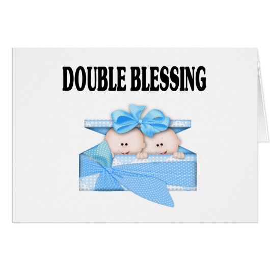 Twin Boys Double Blessing Cards (Front Horizontal)
