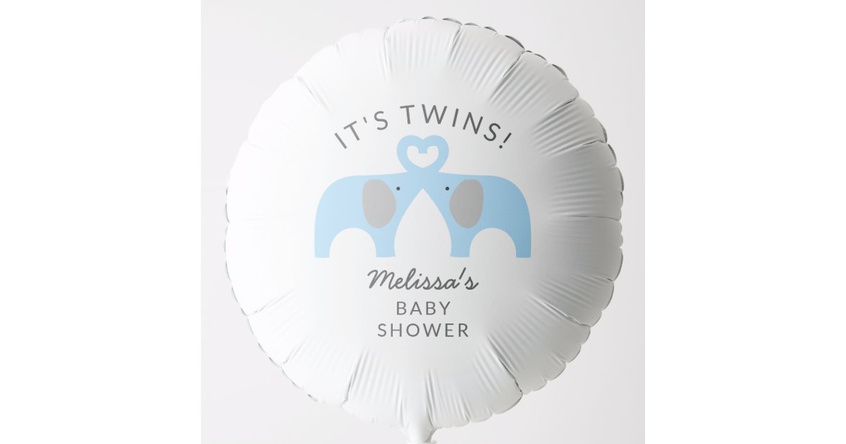 Twin Boys Elephant Baby Shower Decor Balloon Zazzle Com