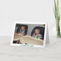 twin boys first birthday cake invitation