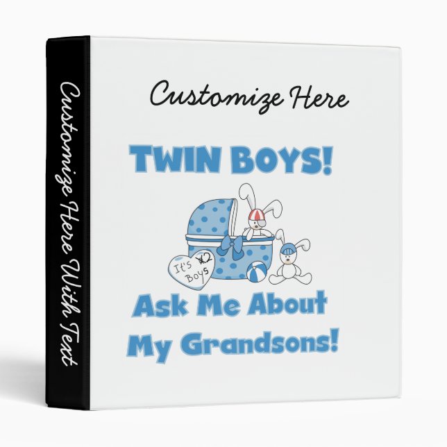 Twin Boys Grandsons Gifts Binder (Front/Spine)