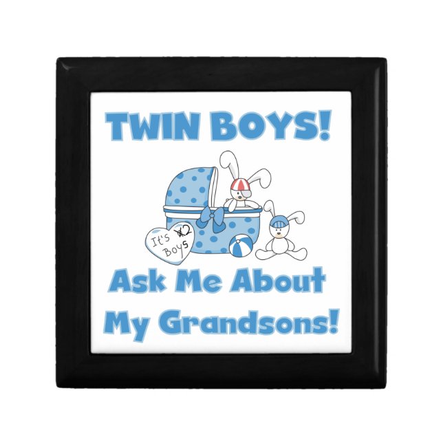 Twin Boys Grandsons Gifts Jewelry Box (Front)