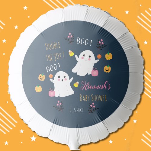 Twin Boys Halloween Baby Shower Balloon