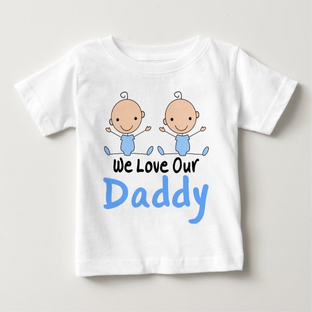 Twin Boys Love Daddy Infant Tee (Front)