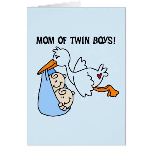 Twin Boys Mom-Stork Tshirts and Gifts (Front)
