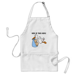Twin Boys Mom-Stork Tshirts and Gifts Adult Apron
