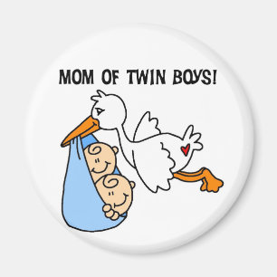 Twin Boys Mom-Stork Tshirts and Gifts Magnet