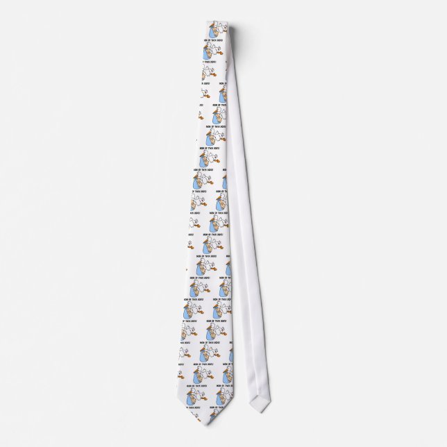 Twin Boys Mom-Stork Tshirts and Gifts Tie (Front)
