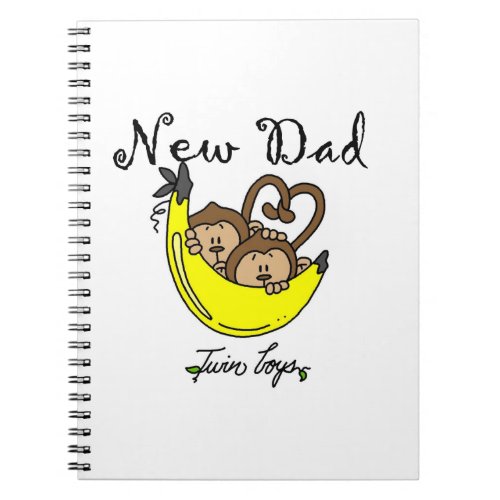 Twin Boys Monkeys New Dad Gifts Notebook