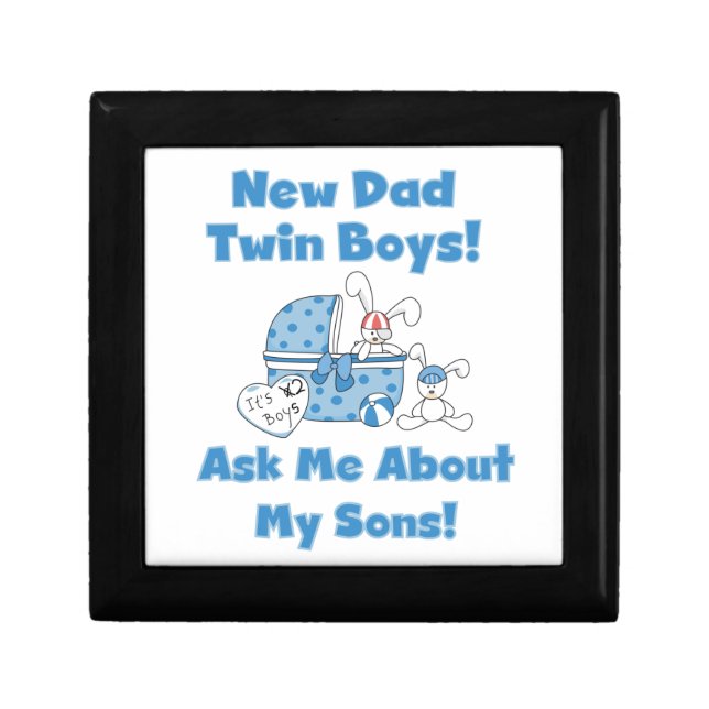 Twin Boys New Dad Gifts Keepsake Box (Front)