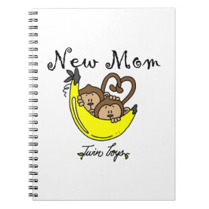 Twin Boys New Mom Gifts Notebook