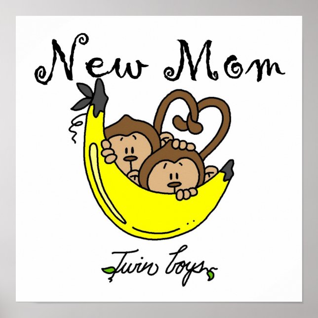 Twin Boys New Mom Gifts Poster (Front)