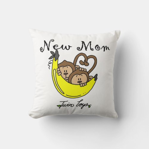 Twin Boys New Mom Gifts Throw Pillow