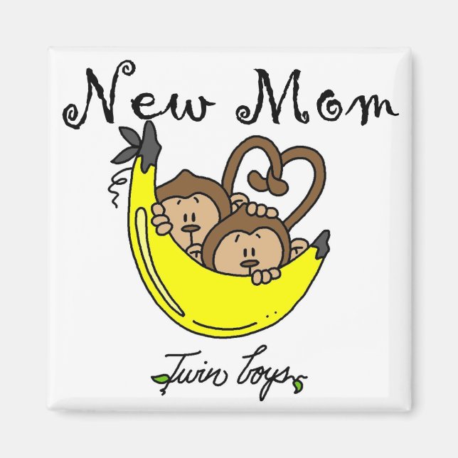 Twin Boys New Mom Tshirts and Gifts Magnet (Front)