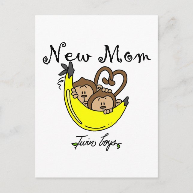Twin Boys New Mom Tshirts and Gifts Postcard (Front)