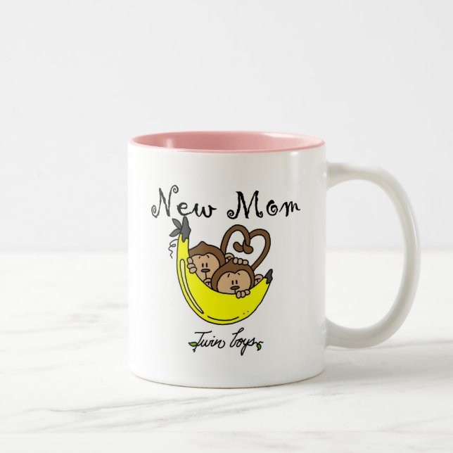 Twin Boys New Mom Tshirts and Gifts Two-Tone Coffee Mug (Right)