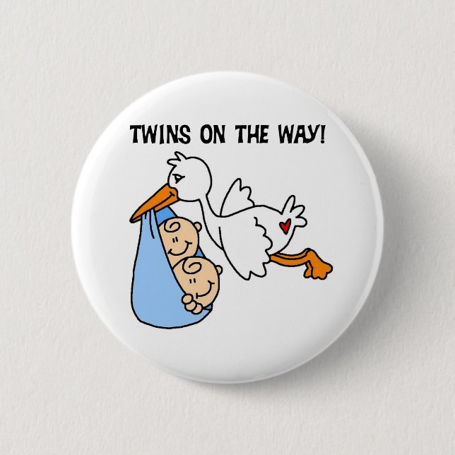 Twin Boys on the Way Button (Front)