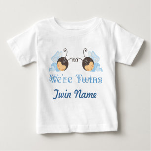 Twin Boys Personalized Sleeping Babies T-shirt