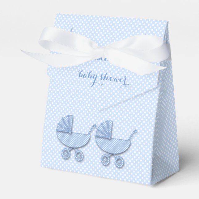 twin boys polka dots - favor box (Front Side)