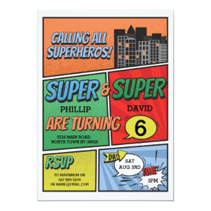 superhero birthday invitations zazzle