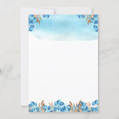 Twin Boys Tea Party Blue Watercolor Baby Shower Invitation (Back)