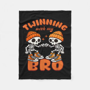 Twin Boys Twinning Halloween Best Friend Matching Fleece Blanket
