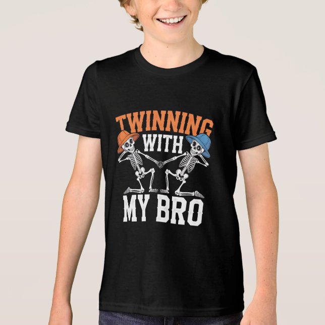 Twin Boys Twinning Halloween Best Friend Matching  Tri-Blend Shirt (Front)