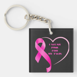 Twin Breast Cancer Awareness Keychain
