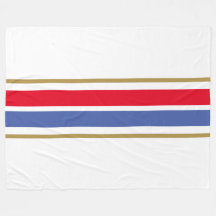 Twin Bright Red White Medium Blue Racing Stripes 