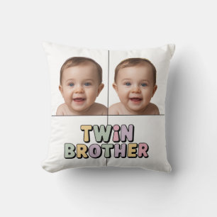 Twin brother baby throw pillow