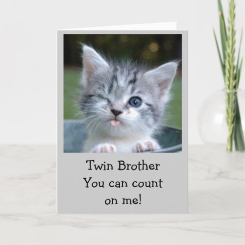 TWIN BROTHER BIRTHDAY HUMOR CARD