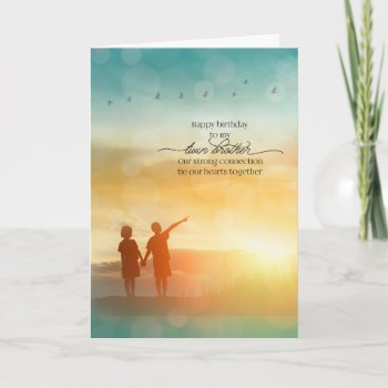 Twin Brother From Sister Summer Lake Birthday Card by SalonOfArt at Zazzle