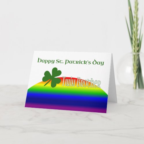 Twin Brother  Happy St Patricks Day Card