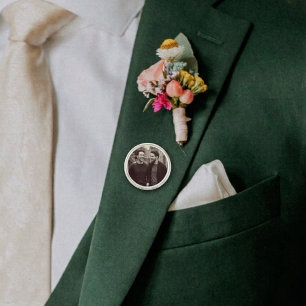 Twin Brother in Heaven Memorial Wedding Photo Lapel Pin