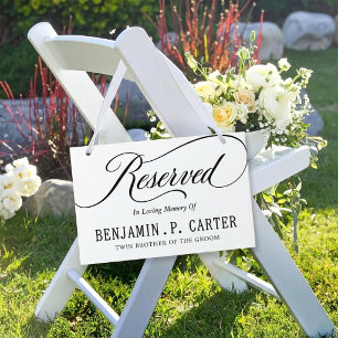 Twin Brother Reserved Wedding Memorial Chair Sign