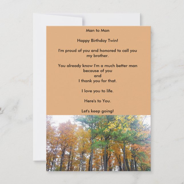 Twin Brothers Love Birthday Flat Greeting Card (Front)