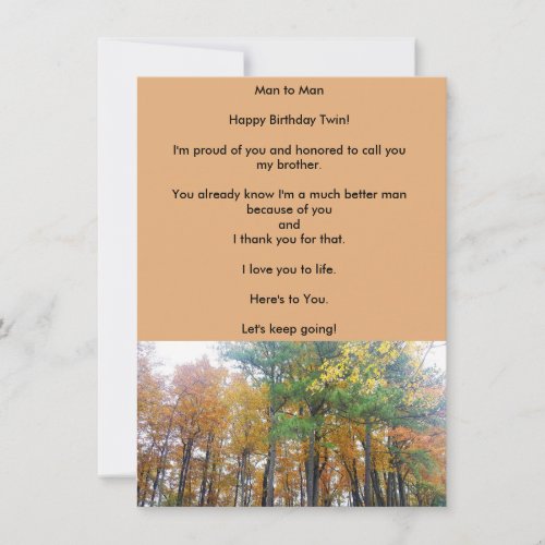 Twin Brothers Love Birthday Flat Greeting Card