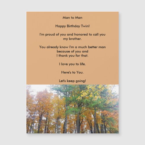 Twin Brothers Love Birthday Magnetic Greeting Card