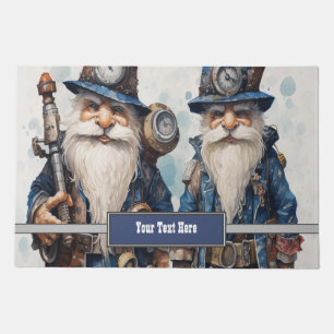 Twin Brothers Wizard gnomes Steampunk Doormat