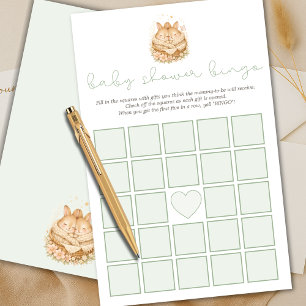 Twin Bunnies On The Way Baby Shower Bingo Game