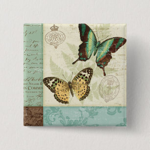 Twin Butterflies Button