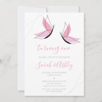 Twin Butterfly (Pink) Birthday Invitation