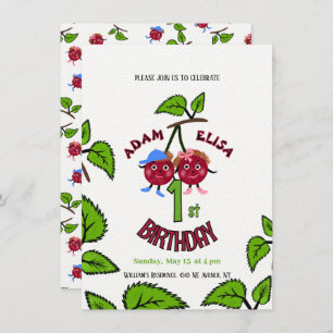 Twin cherries invitation