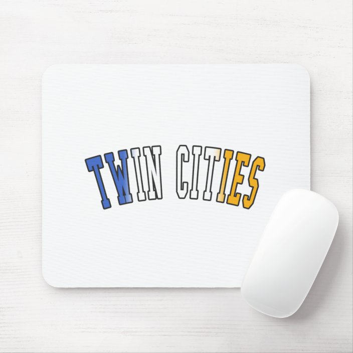 Twin Cities in Minnesota State Flag Colors Mousepad