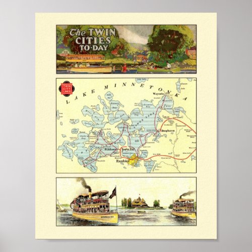 Twin Cities Lake Minnetonka Print