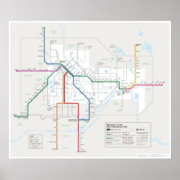 Twin Cities Transit Map (Future) Poster