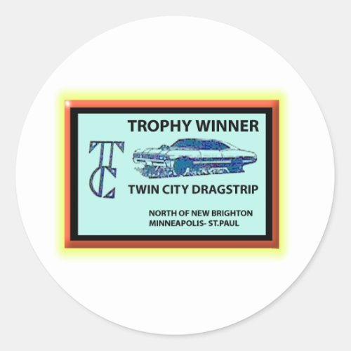 Twin City Dragstrip Classic Round Sticker