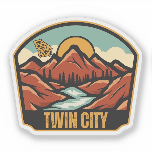 Twin City, Georgia Sticker (Front)